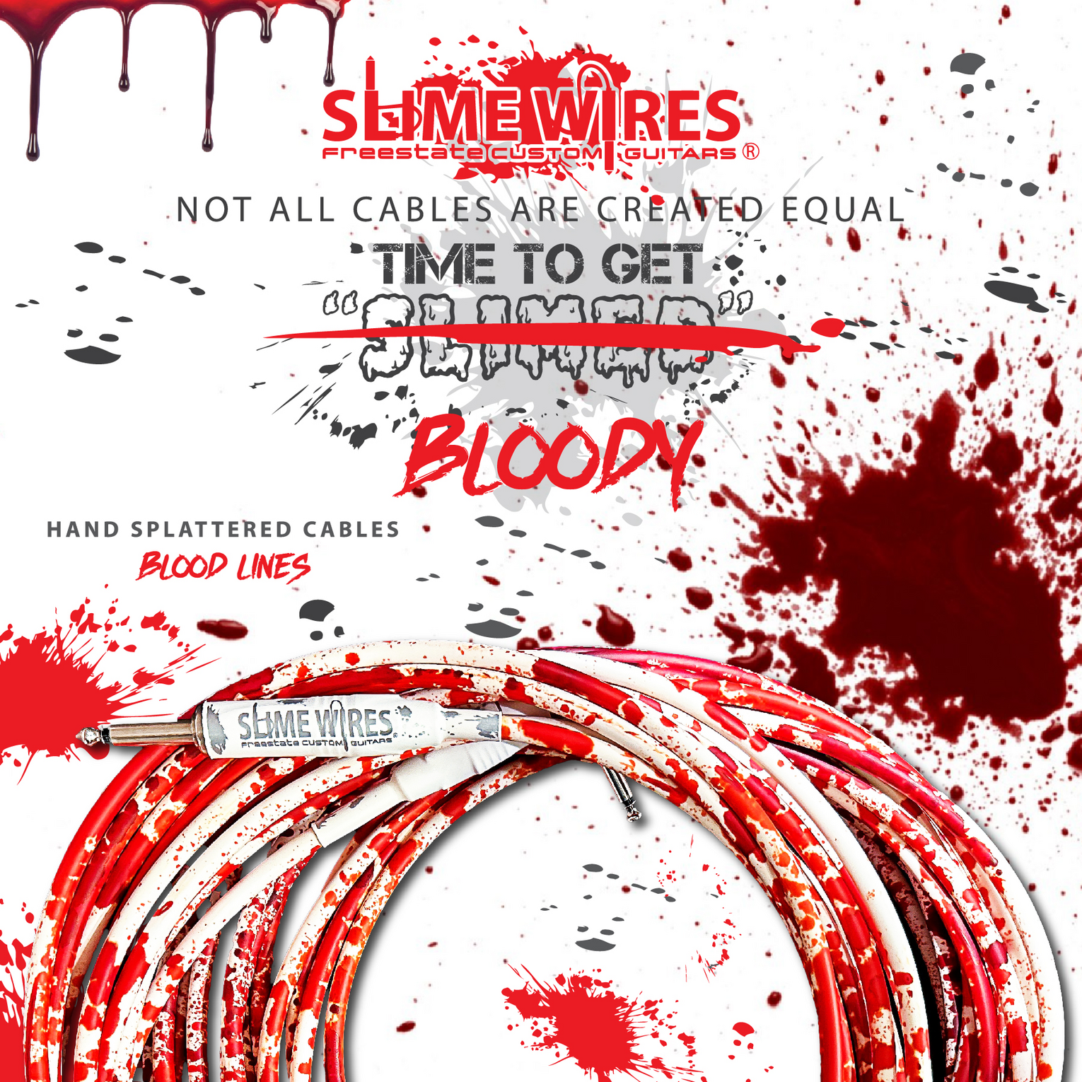 Blood Splatter Guitar/Bass Cable